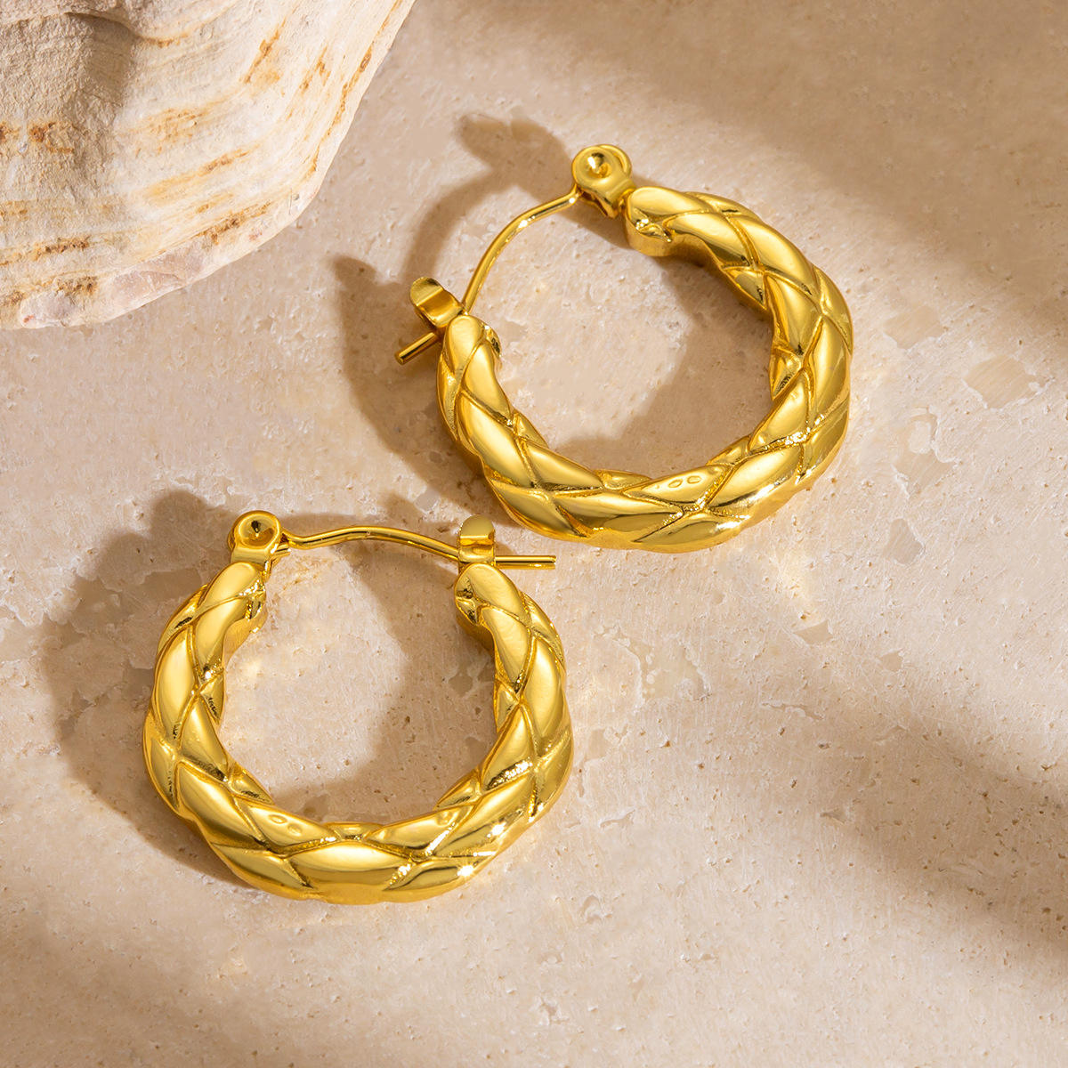 Braided Circle Hoop Earrings