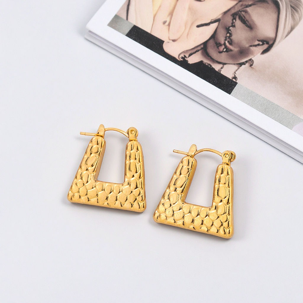 Textured Geometric Hoop Earrings