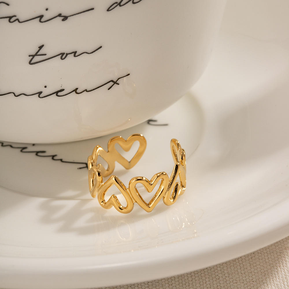 Hollow Hearts Adjustable Ring