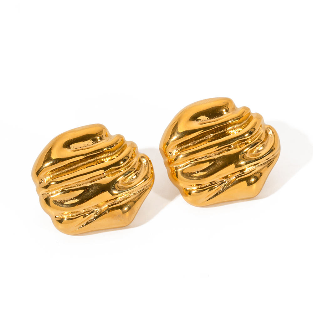 Geometric Hammered Stud Earrings
