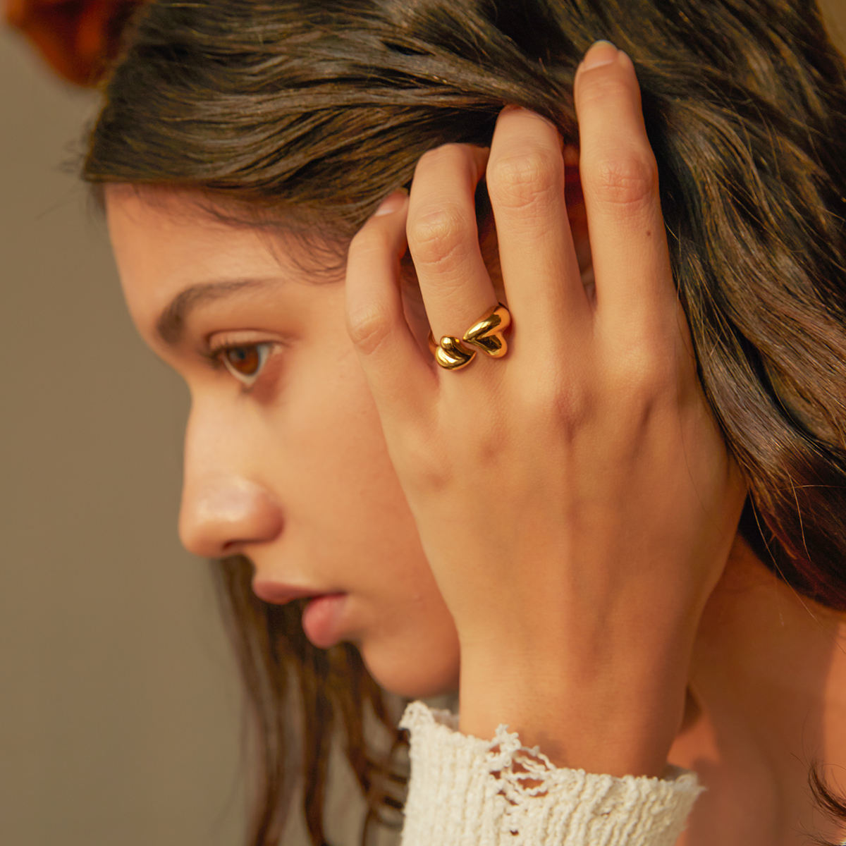 Double Hearts Ring