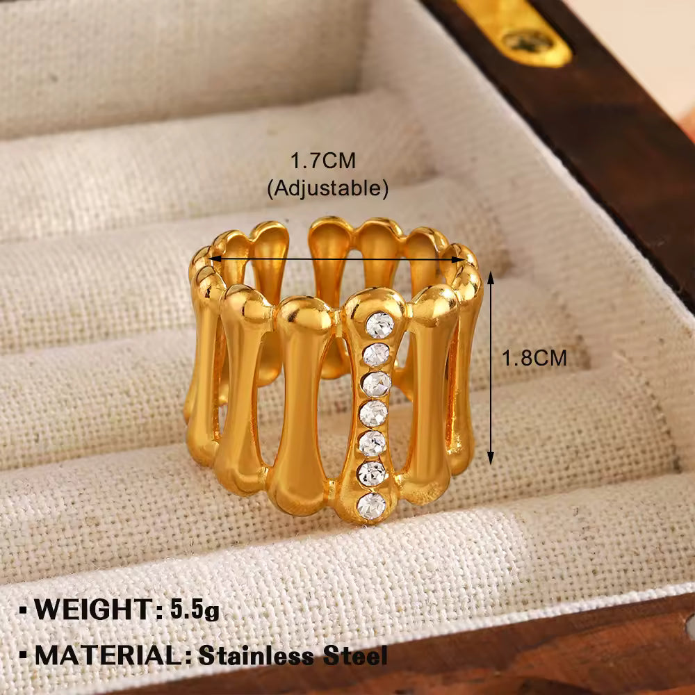 Embellished Wide Band Ring