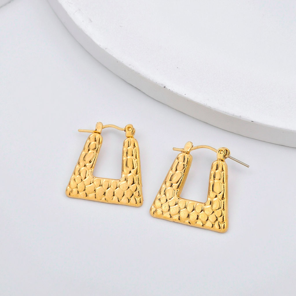 Textured Geometric Hoop Earrings