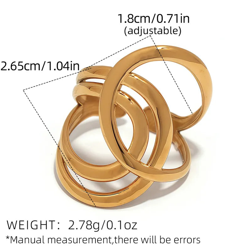 Triple Circle Statement Ring
