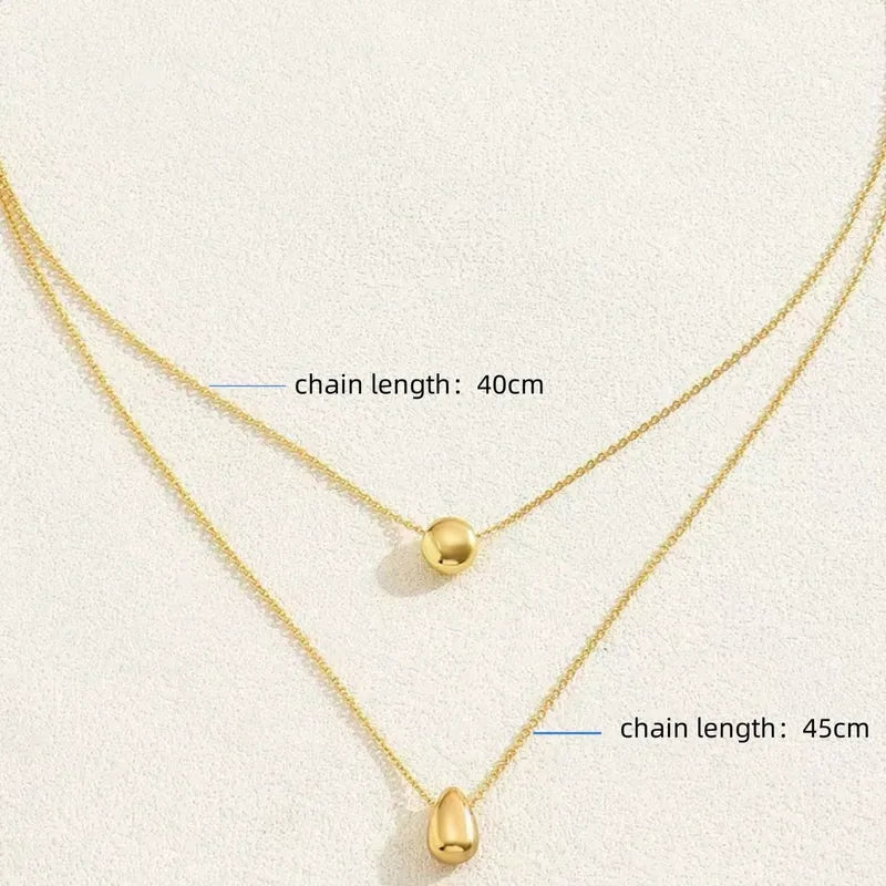 Minimal Drops Layered Necklace