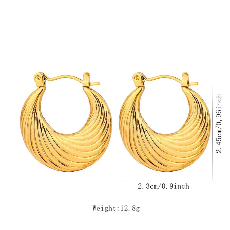 Ripple U Hoop Earrings