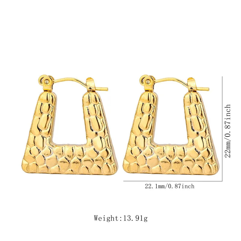 Textured Geometric Hoop Earrings