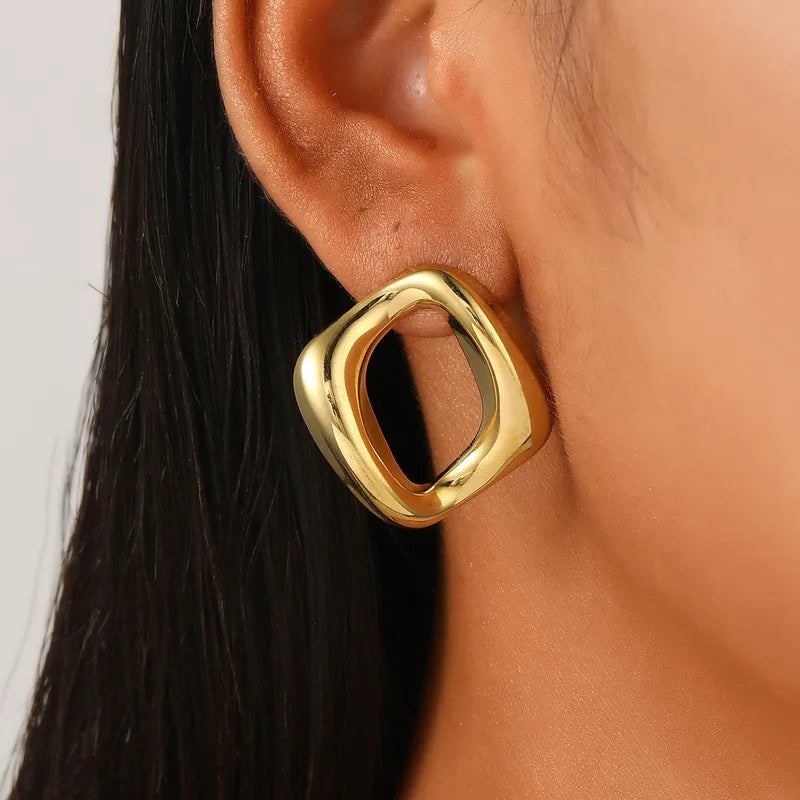 Square Retro Studs Earrings