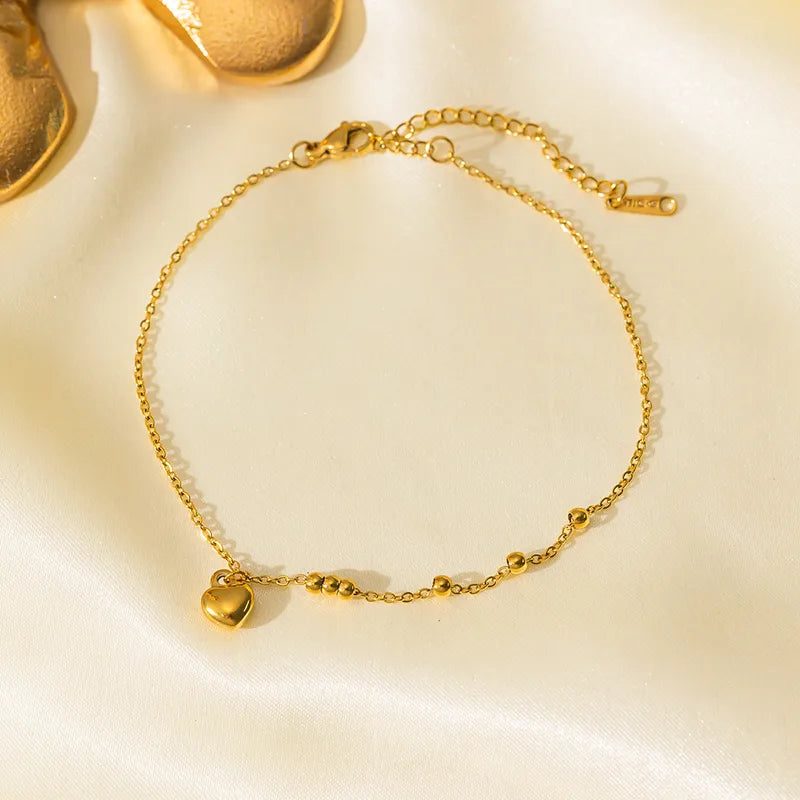 Mini Heart Drop Beads Anklet