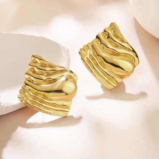 Wave Square Stud Earrings