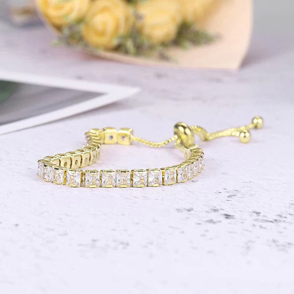 Square CZ Tennis Bracelet
