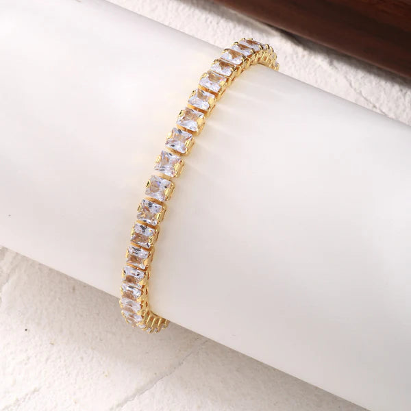 Square CZ Tennis Bracelet
