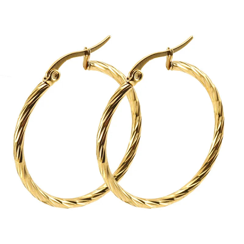 Twisted Hoop Earrings 3cm