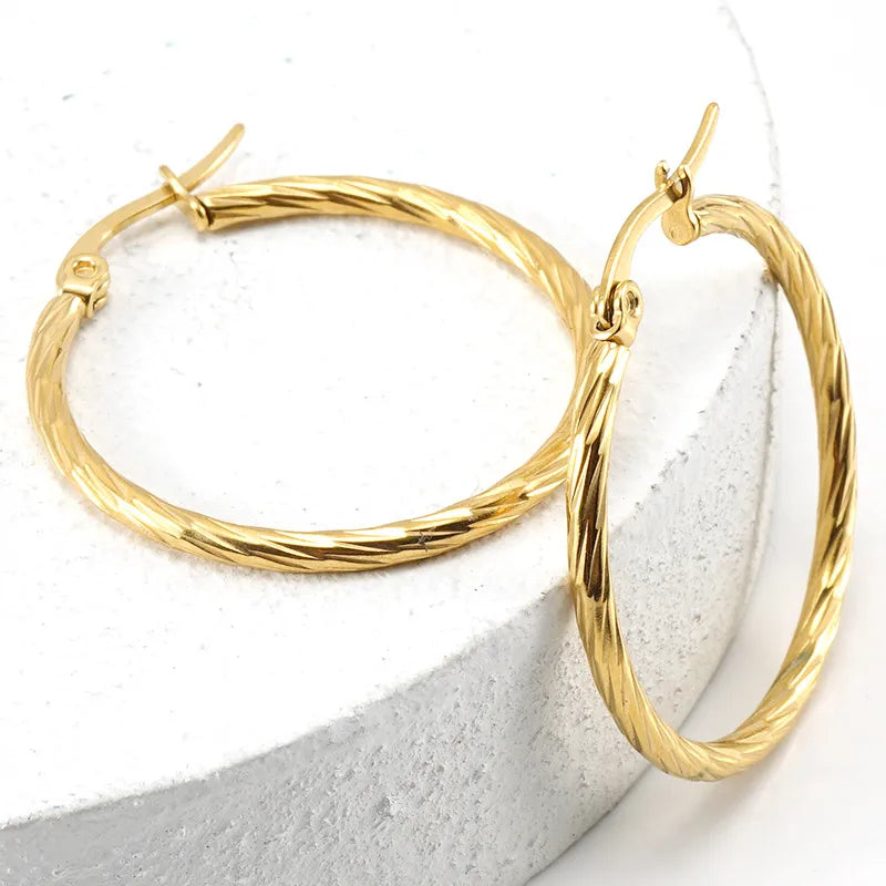 Twisted Hoop Earrings 3cm