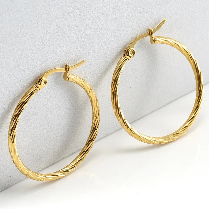 Twisted Hoop Earrings 3cm