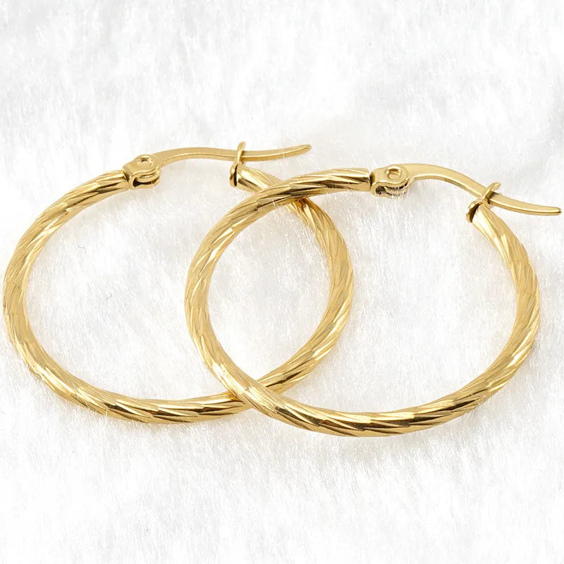 Twisted Hoop Earrings 3cm